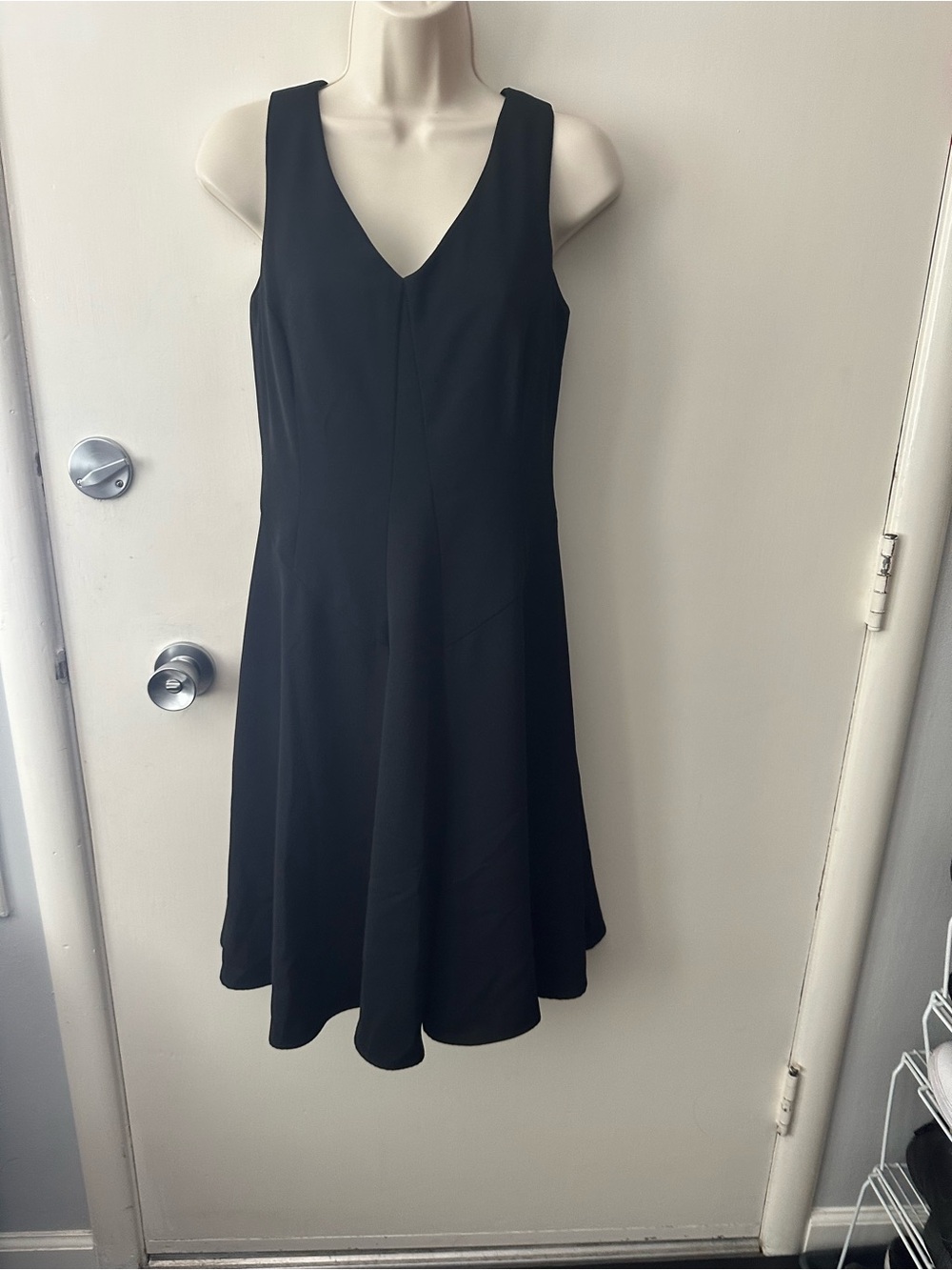 Talbots Black V-Neck Midi Dress
